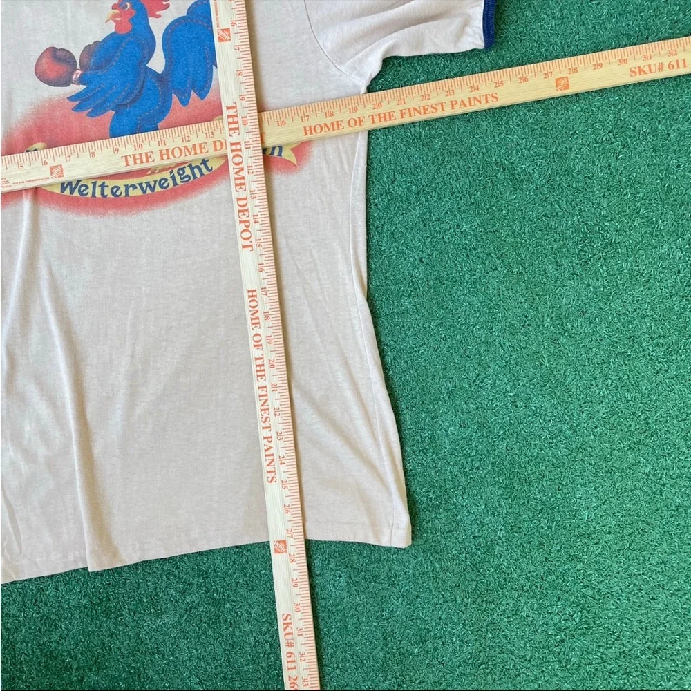 Vintage 70s Levi's Ringer T Shirt Welterweight Denim Rooster Graphic